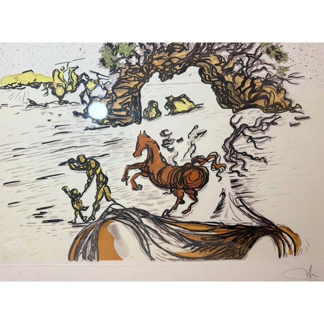 1984 Vintage Original Salvador Dali "Horses on Shore" LMT Ed Surrealism Print Art For Sale - Image 4 of 15