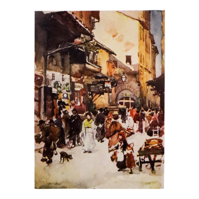 1905 Italian Original Print - Study in the Mercato Vecchio - From Book Florence & Some Tuscan Cities (1905) For Sale