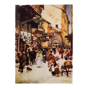 1905 Italian Original Print - Study in the Mercato Vecchio - From Book Florence & Some Tuscan Cities (1905)