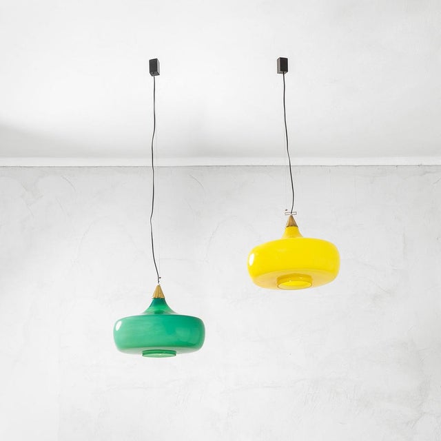 Suspension Lamps attributed to Alessandro Pianon for Vistosi, 1960s, Set of 2 For Sale - Image 9 of 9