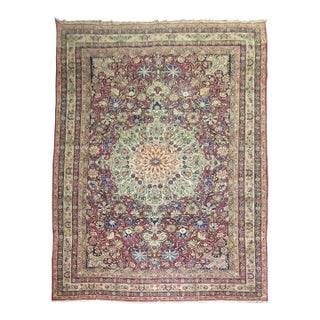 19th Century Antique Zabihi Collection Large Lavar Kirmanshah Rug - 10'9" x 16'6" For Sale