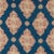 Sanderson Siam Diamond Fabric in Cobalt/Flame For Sale
