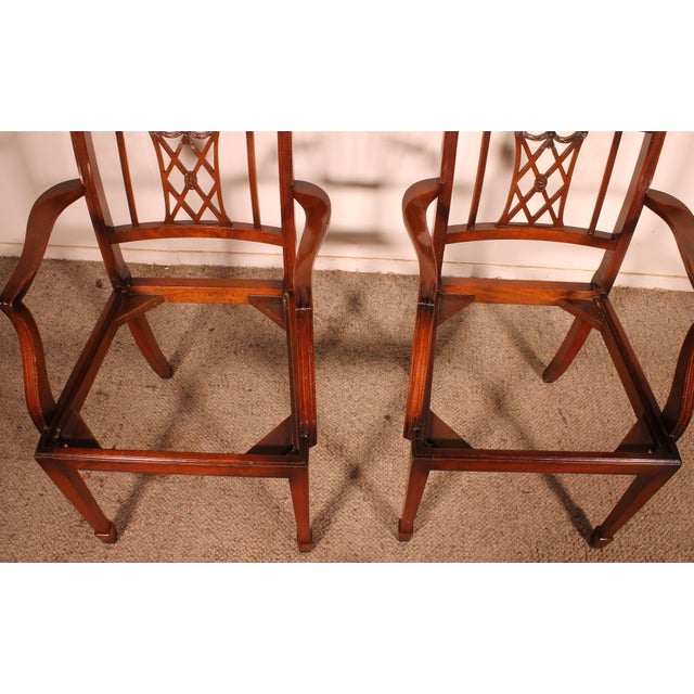 Mahogany Armchairs in the style of Hepplewhite, 1890s, Set of 2 For Sale - Image 11 of 12