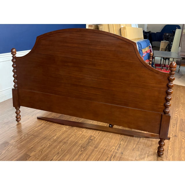 Classic King Size Mahogany Spindle Post Bed by Leighton Hall - Showroom Sample For Sale - Image 14 of 14