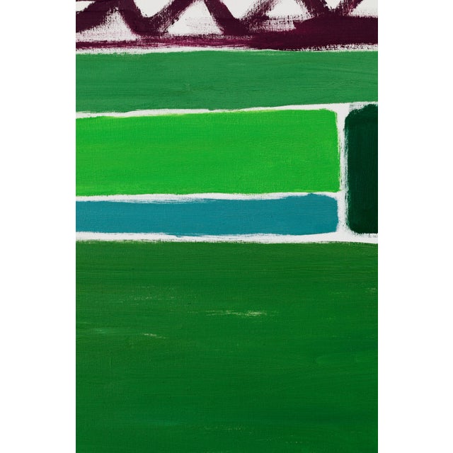 "Squares / Green Purple" Large Abstract Painting by Simon Findlay - Set of 2 For Sale - Image 13 of 15