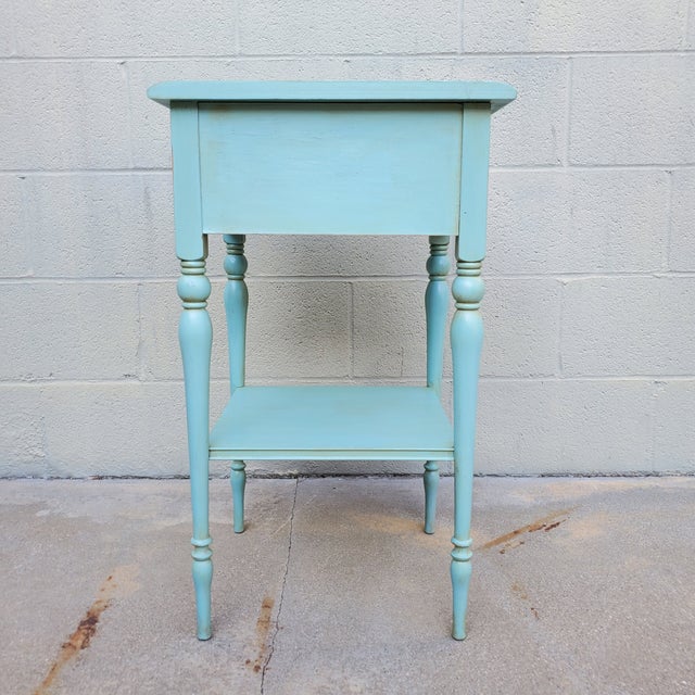 1950s Vintage Nightstand Painted Pale Blue For Sale - Image 4 of 12
