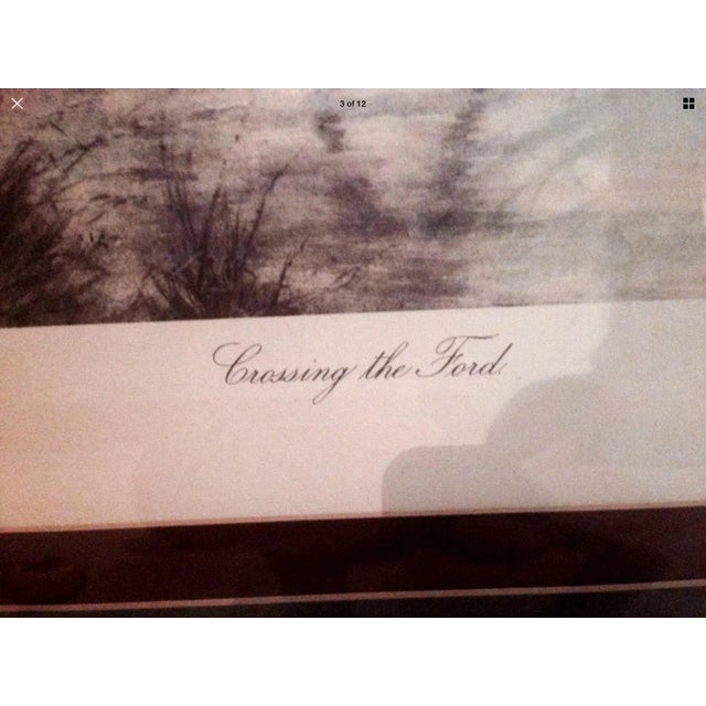 Print of Crossing the Ford by George Wright Framed/Signed For Sale - Image 4 of 5
