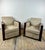 Elegant pair of Art Deco armchairs, combining clean lines with generous proportions. Beautifully structured profile. Solid...