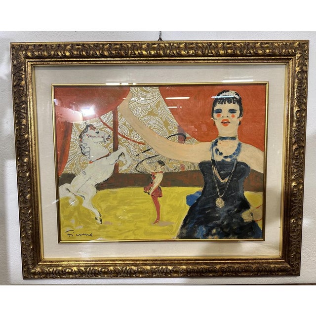 Salvatore Fiume, Il Circo, 35 Color Serigraph on Masonite, Framed For Sale - Image 14 of 14