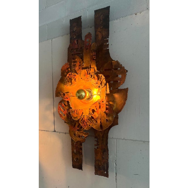 Designer frnacesco pasinato italy 1970s h 85cm w 35-40cm a striking pair of sculptural wall lamps by italian artist...