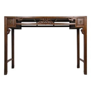 19th Century Antique Chinese Open Carved Altar/Sofa Table, Console For Sale