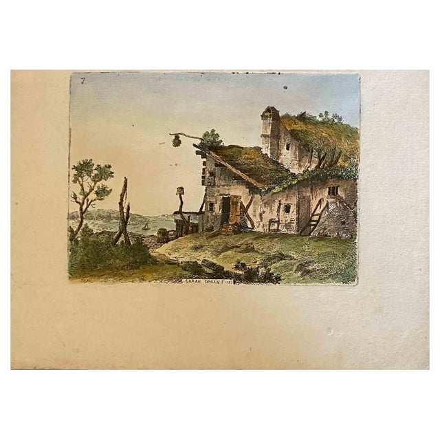 Sara Green, The Seascape with Chalet, Etching, 1783 For Sale