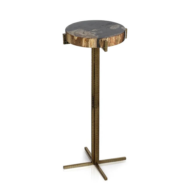 Contemporary Florenza Petrified Wood Cocktail Table, Round For Sale - Image 3 of 3