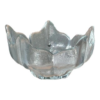 Mid Century Clear Glass Viking Epic Lotus Bowl For Sale