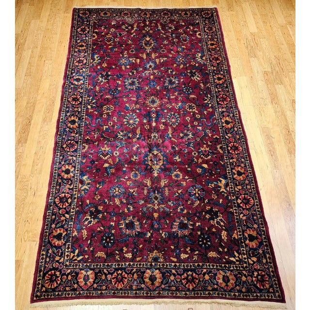 Antique Persian 'Manchester' Kashan Gallery Rug, Wool, Allover Floral Design For Sale - Image 12 of 12