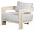 Paradiso Outdoor Solid Teak Wood Chair Natural Look - Light Grey Fabric For Sale