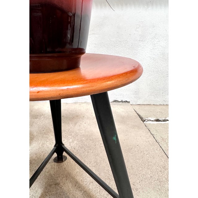 Industrial Atelier Stool with Steel Frame and Plywood Seat, Germany, 1920s For Sale - Image 10 of 13