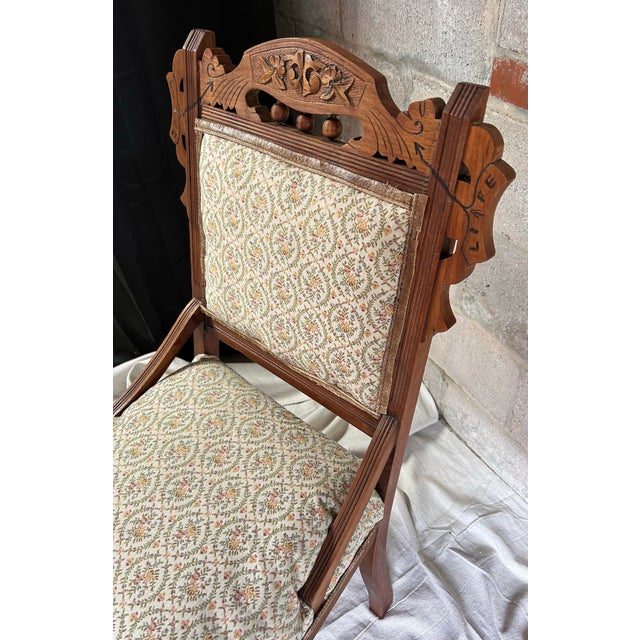 Textile Victorian Chair to Live Life! For Sale - Image 7 of 9