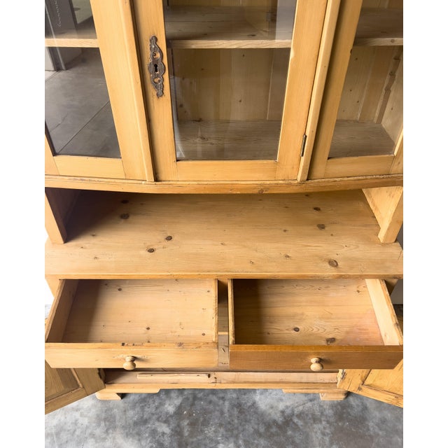 Late 19th Century Antique European Pine Hutch For Sale - Image 5 of 9