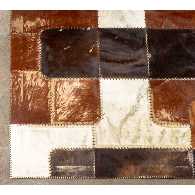 Late 20th Century Cowhide Patchwork Carpet, 9' 8" X 6' 9" For Sale - Image 5 of 7