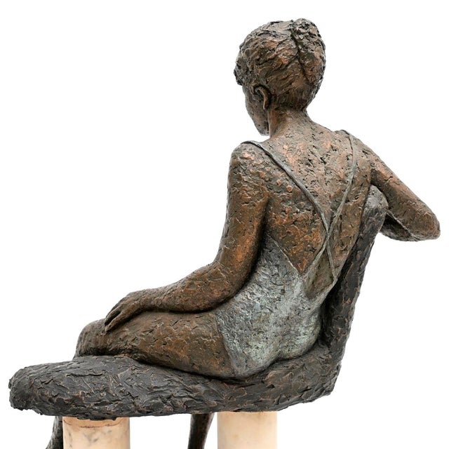 1960s Vintage Sculpture of Nude Woman on a Bench by A. Altmann For Sale - Image 5 of 10