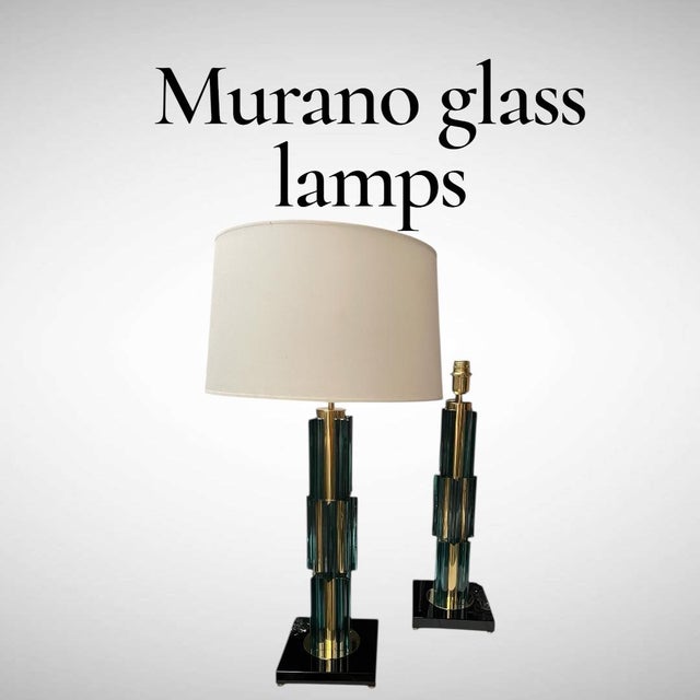 Mid-Century Modern Murano Lamps by Gino Cenedese, 1980, Set of 2 For Sale - Image 3 of 9