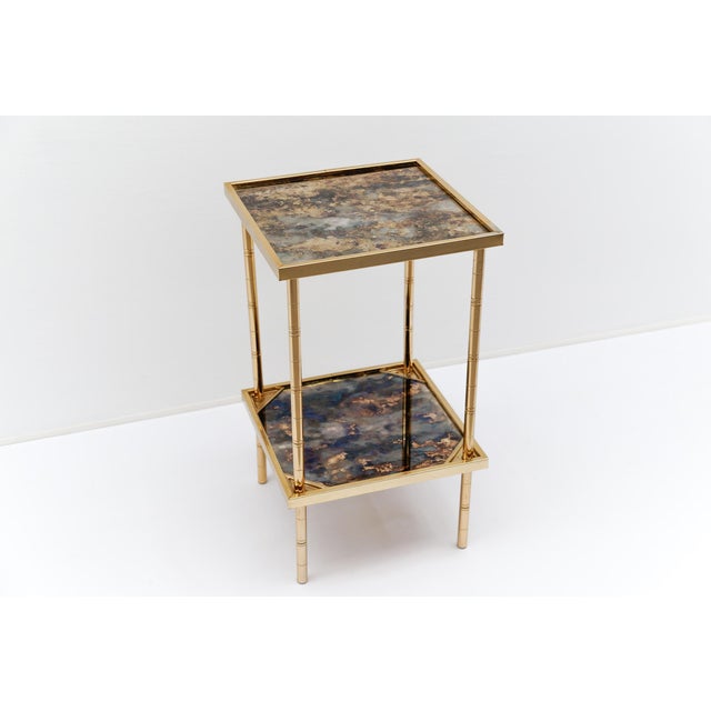 Italian Hollywood Regency Brass and Bamboo Side Table, 1960s For Sale - Image 9 of 9