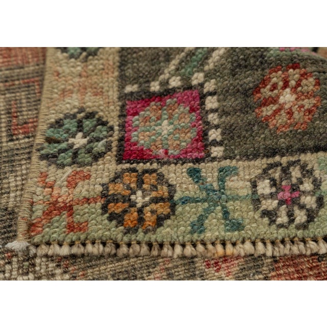 Turkish Mini Rug Oriental Hand Knotted Vintage Rug 1'8" x 3'6" #21178 For Sale In Houston - Image 6 of 8