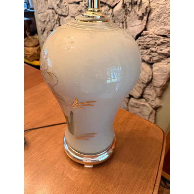 Mid-Century Modern Mid 20th Century Hand-Painted Chinese Large Ginger Jar Lamp For Sale - Image 3 of 7
