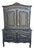 1920s Wardrobe Cabinet, Armoire, Black Distressed Style, French , Farm House Style For Sale