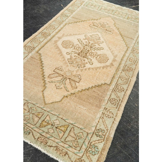 Textile Turkish Mini Rug Oriental Hand Knotted Vintage Rug 1'9" x 3'1" #21060 For Sale - Image 7 of 8