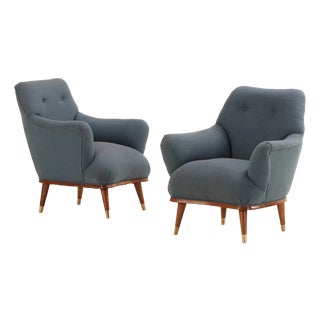 Pair of Mid-Century Modern Lounge Chairs in the Style of Englender & Bonta, C. 1950s For Sale