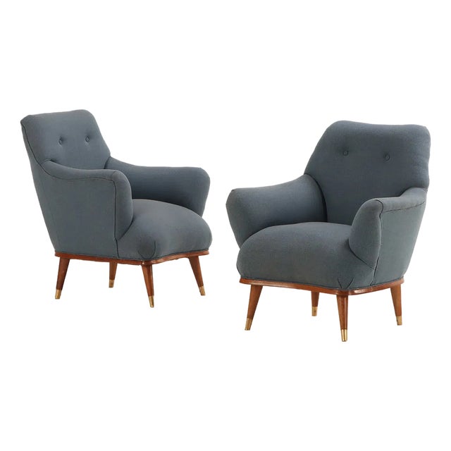 Pair of Mid-Century Modern Lounge Chairs in the Style of Englender & Bonta, C. 1950s For Sale
