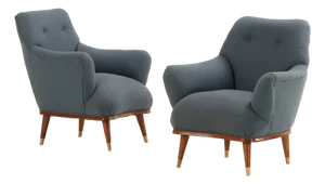 Pair of Mid-Century Modern Lounge Chairs in the Style of Englender & Bonta, C. 1950s