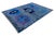 Modern Abstract Baluch Style Blue Wool Area Rug – Geometric Tribal Design 6x8 For Sale - Image 4 of 11