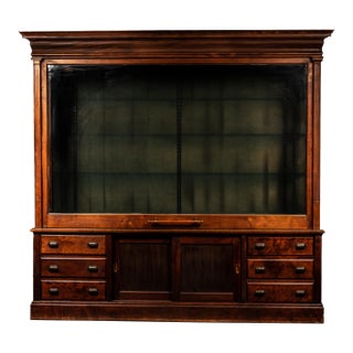 Massive Antique Mercantile Display Cabinet For Sale