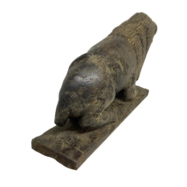 Folk Art Mid 19th Century Folk Art Style Carved Wooden Lion For Sale - Image 3 of 6