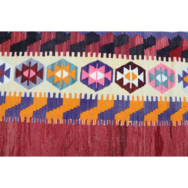 1980s Tribal Style Handmade Red Oushak Kilim Rug For Sale - Image 10 of 11