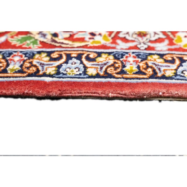 Extremely Fine Persian Isfahan Wool & Silk Rug 3'8'' X 5'3'' For Sale - Image 10 of 12