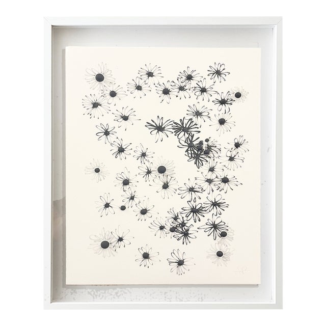 Minimalist Black & White Botanical Abstract, Framed by Jake Poser For Sale