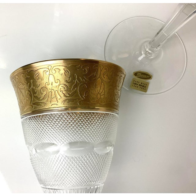 1960s Moser Cut Crystal Splendid Wine Glasses- Set of 6 For Sale In New York - Image 6 of 7