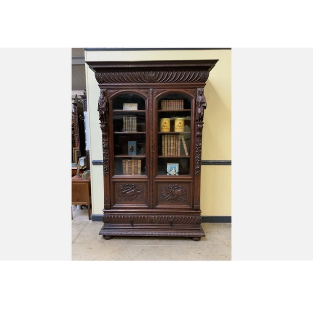 Antique Neo-Renaissance Display Bookcase, 1870 For Sale - Image 6 of 14