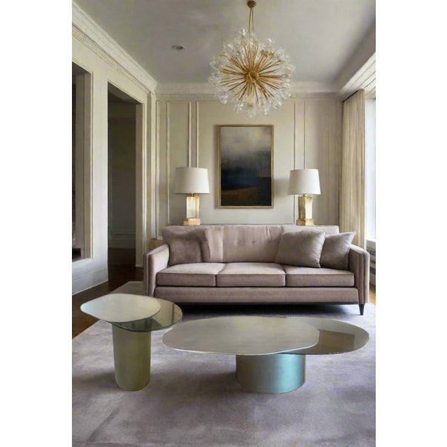 2020s Modern Irregular Kaylee Coffee Table in Matte Silver For Sale - Image 5 of 7