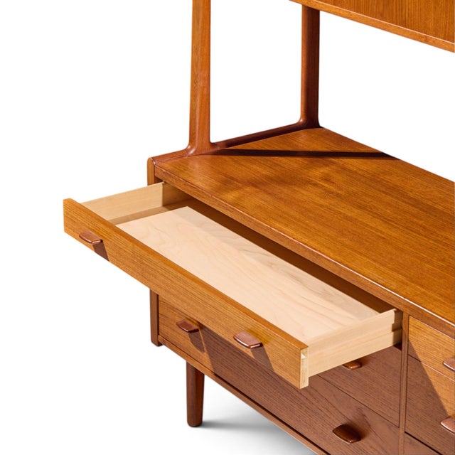 Hans Wegner for Ry Møbler Mid Century Danish Teak Credenza and Hutch For Sale - Image 9 of 12