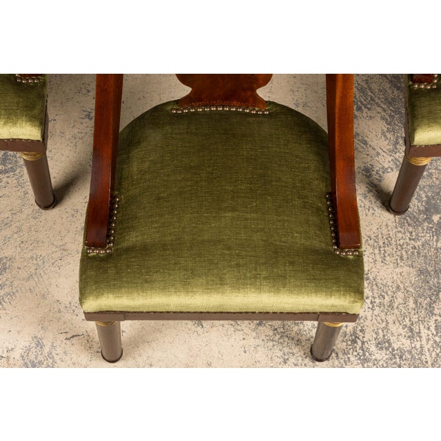 Set of 8 Early 19th Century French Empire Mahogany Gondola Dining Chairs For Sale - Image 4 of 18