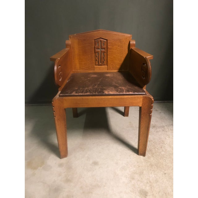 Art Deco Ecclesiastical Armchair, 1920 For Sale - Image 6 of 7