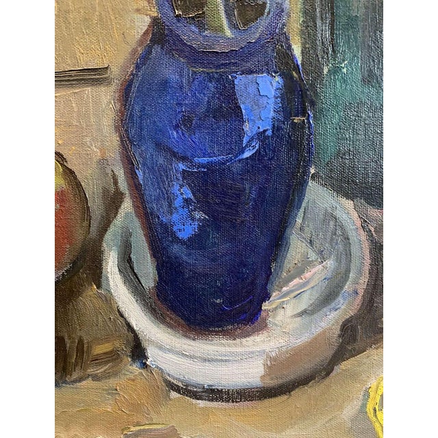 Swedish Artist, Vase with Camellias, 20th Century, Oil on Canvas, Framed For Sale - Image 12 of 14