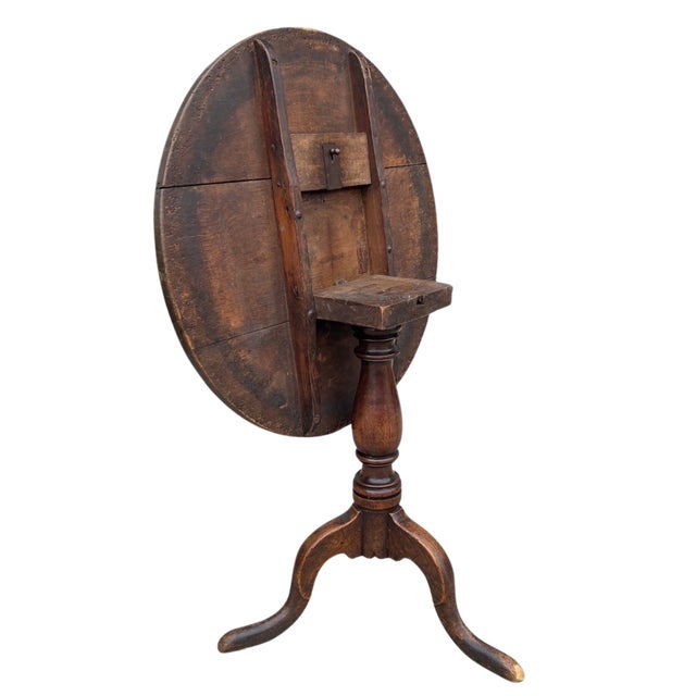 19th Century Dutch Oak Tilt Top Table For Sale - Image 4 of 8