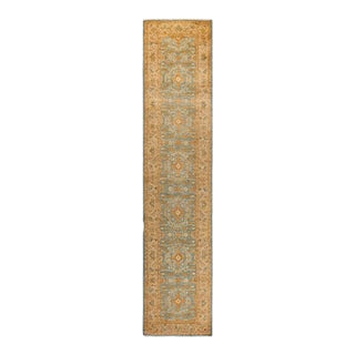 Ottoman, One-of-a-Kind Hand-Knotted Runner Rug - Blue, 2' 5" x 11' 4" For Sale