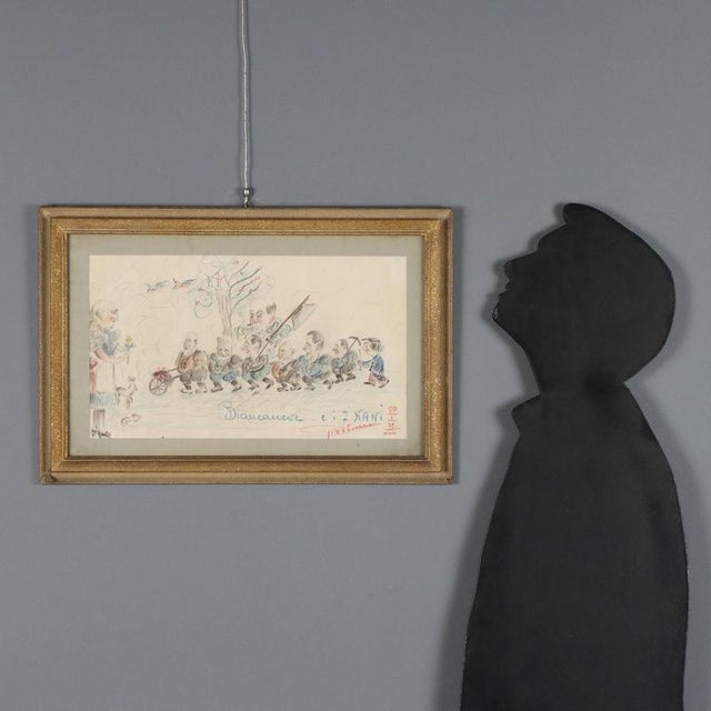 Pencils on paper. Signed lower right and dated 20/1/1939/XVII (date of the Fascist era). The drawing, done on squared...
